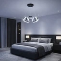 VenCore Nuvia Black 7741-20031 - Μοντέρνο Κρεμαστό Φωτιστικό Οροφής LED 45W Μαύρο Αλουμίνιο με Ρυθμιζόμενο CCT (Ψυχρό / Φυσικό / Θερμό) & Τηλεχειριστήριο - Φ48 x Υ18 cm