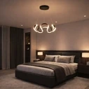 VenCore Nuvia Black 7741-20031 - Μοντέρνο Κρεμαστό Φωτιστικό Οροφής LED 45W Μαύρο Αλουμίνιο με Ρυθμιζόμενο CCT (Ψυχρό / Φυσικό / Θερμό) & Τηλεχειριστήριο - Φ48 x Υ18 cm