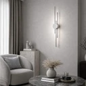 VenCore Stravon Silver 6093-20112 - Modern Wall LED Sconce 60cm 12W Silver Adjustable CCT (Warm/Neutral/Cool)