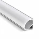 VenCore 9177-50003 - Aluminum Corner Profile 1 m with Press-On Milky Cover