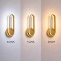 VenCore Solenne Gold 6093-20024 - Modern Wall LED Sconce 12W Gold Aluminum Adjustable CCT