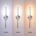 VenCore Aureon Silver 6093-20148 - Μοντέρνο Επιτοίχιο Φωτιστικό LED 12W Ρυθμιζόμενο CCT Ασημί Αλουμίνιο