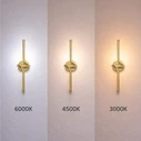 VenCore Aureon Gold 6093-20149 - Μοντέρνο Επιτοίχιο Φωτιστικό Απλίκα LED 12W Χρυσό Αλουμίνιο
