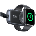 USAMS CD245 2-in-1 Wireless Charger for Apple Watch with 1200mAh Power Bank + USB-C Cable Titanium