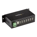 USB Hub StarTech Industrial Mountable 7 Port USB 2.0 Hub - Black - Hub - 7 Ports