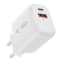 Tech-Protect NCA20 USB-A, USB-C Network Charger PD 20W / QC3.0 + Lightning Cable White