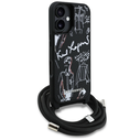 Karl Lagerfeld Crossbody Grained Pattern & Logo Apple iPhone 16 black