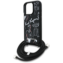 Karl Lagerfeld Crossbody Grained Pattern & Logo Apple iPhone 16 Pro Max black