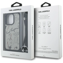 Karl Lagerfeld Crossbody Grained Pattern & Logo Apple iPhone 16 Pro grey