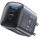 USAMS CC290 T66 45W GaN USB-A, USB-C wall charger silver