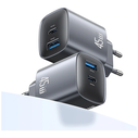 USAMS CC290 T66 45W GaN USB-A, USB-C wall charger silver