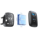 USAMS CC290 T66 45W GaN USB-A, USB-C wall charger silver