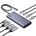 UGREEN CM639 HUB USB-C / 2xHDMI 4K60Hz, DisplayPort, 2xUSB-A, 2xUSB-C 3.2 10Gbps, USB-C PD 100W