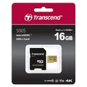 Κάρτα Μνήμης ΜicroSDHC 16GB Transcend Class 10 UHS-I U3 V30 + Adapter