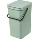 Brabantia Sort&Go Plastic Waste Bin Dark Grey & Jade Green 16L (2 pcs) - Model 214462