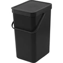 Brabantia Sort&Go Plastic Waste Bin Dark Grey & Jade Green 16L (2 pcs) - Model 214462