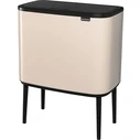 Brabantia Bo Touch Bin 11 + 23 L Soft Beige — Double-compartment waste bin 34 L (23 L + 11 L)
