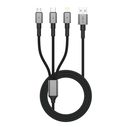 Tech-Protect Ultraboost Dna 3in1 USB-A / Lightning, USB-C, Micro USB Cable 3a 120cm Iron Grey