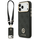 Guess 4G Srtass Logo & Big Strap Metal Buttons MagSafe Apple iPhone 17 Pro Max black