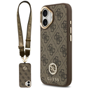 Guess 4G Strass Logo & Big Strap Metal Buttons MagSafe Apple iPhone 17 brown