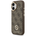 Guess 4G Strass Logo & Big Strap Metal Buttons MagSafe Apple iPhone 17 brown