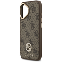 Guess 4G Strass Logo & Big Strap Metal Buttons MagSafe Apple iPhone 17 brown