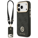 Guess 4G Strass Logo & Big Strap Metal Buttons MagSafe Apple iPhone 17 Pro black