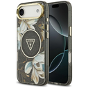 Guess IML Glitter Flowers Triangle MagSafe Apple iPhone Air black