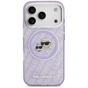 Karl Lagerfeld IML Glitter Karl & Choupette Heads Logo MagSafe Apple iPhone 17 Pro Max purple