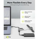 USB Hub Goobay 74459, 4x θυρών, USB 3.2, 5Gbps, USB-C σύνδεση, γκρι