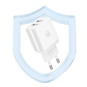 USAMS 2xUSB-A 18W Wall Charger + USB-A / Lightning Fast Charging Cable White