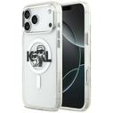 Karl Lagerfeld IML Glitter Karl & Choupette Sketch Logo MagSafe Apple iPhone 17 Pro Max clear