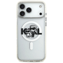 Karl Lagerfeld IML Glitter Karl & Choupette Sketch Logo MagSafe Apple iPhone 17 Pro Max clear