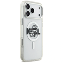 Karl Lagerfeld IML Glitter Karl & Choupette Sketch Logo MagSafe Apple iPhone 17 Pro Max clear