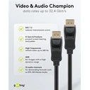 Goobay Cable DisplayPort male - DisplayPort male 1m Μαύρο (74777)