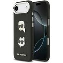 Karl Lagerfeld FW Grained Karl & Choupette Heads Pins & Logo Apple iPhone Air black