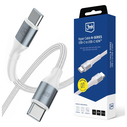 Kabel 3MK Hyper Cable N-SERIES USB-C for USB-C 1m 20V/3A 60W White