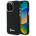 Guess Apple iPhone 16 Pro hardcase Silicone Script Metal Logo & Frame black