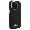 Guess Apple iPhone 16 Pro hardcase Silicone Script Metal Logo & Frame black
