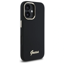 Guess Apple iPhone 16 hardcase Silicone Script Metal Logo & Frame black