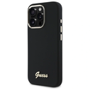 Guess Apple iPhone 16 Pro Max hardcase Silicone Script Metal Logo & Frame black