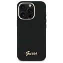 Guess Apple iPhone 16 Pro Max hardcase Silicone Script Metal Logo & Frame black