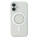 Guess Apple iPhone 16 hardcase IML Rhinestones MagSafe white