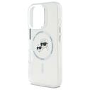 Karl Lagerfeld Apple iPhone 16 Pro hardcase IML Metal Karl&Choupette Head MagSafe white