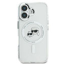 Karl Lagerfeld Apple iPhone 16 Plus hardcase IML Metal Karl&Choupette Head MagSafe white