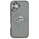 Karl Lagerfeld Apple iPhone 16 Plus hardcase IML Metal Karl&Choupette Head MagSafe black