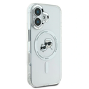 Karl Lagerfeld Apple iPhone 16 hardcase IML Metal Karl&Choupette Head MagSafe white