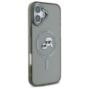 Karl Lagerfeld Apple iPhone 16 hardcase IML Metal Karl&Choupette Head MagSafe black