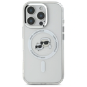 Karl Lagerfeld Apple iPhone 16 Pro Max hardcase IML Metal Karl&Choupette Head MagSafe white