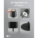 GOOBAY επιτραπέζιο φωτιστικό 76573 RGBW, dimmable, επαναφορτιζόμενο έως 122.3cm, μαύρο